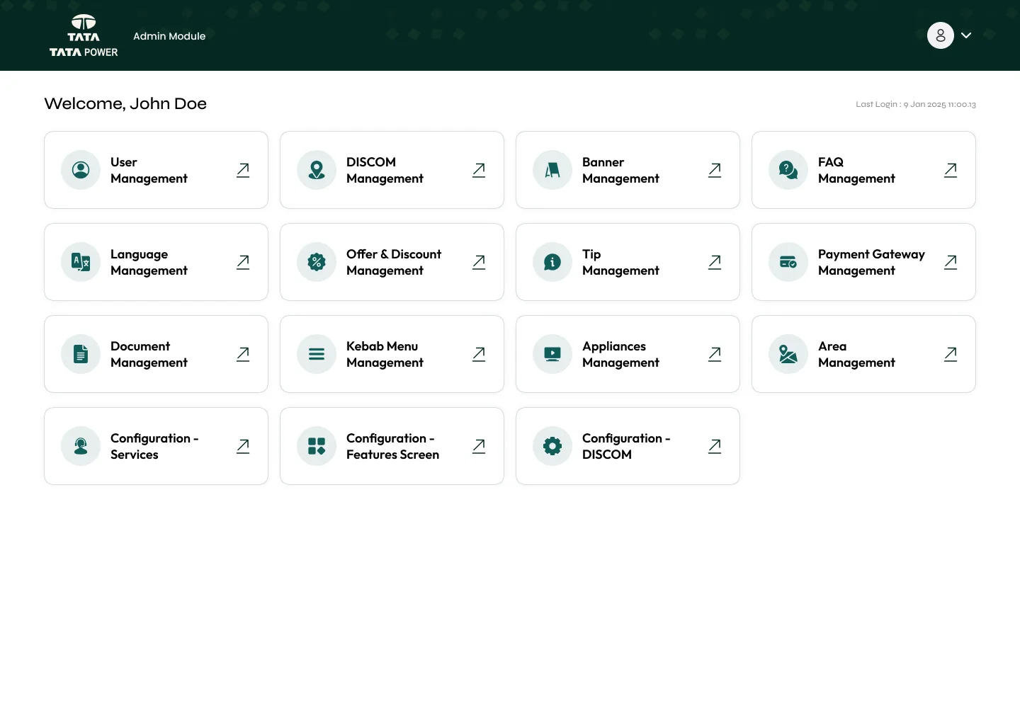 Admin dashboard